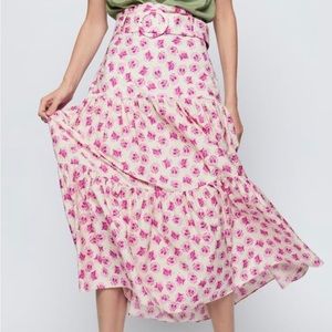 Zara Blogger Fave Belted Floral Skirt